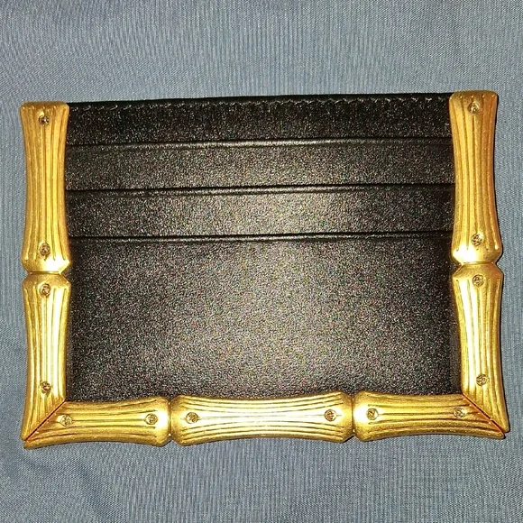 Brandon Blackwood Black Card Holder with Gold Trim - Picture 4 of 9